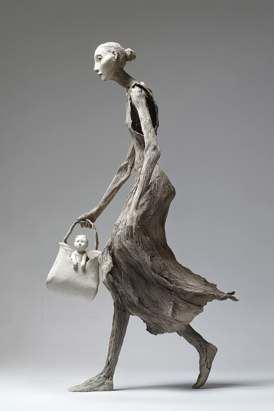 An Angel in a Woman's Embrace