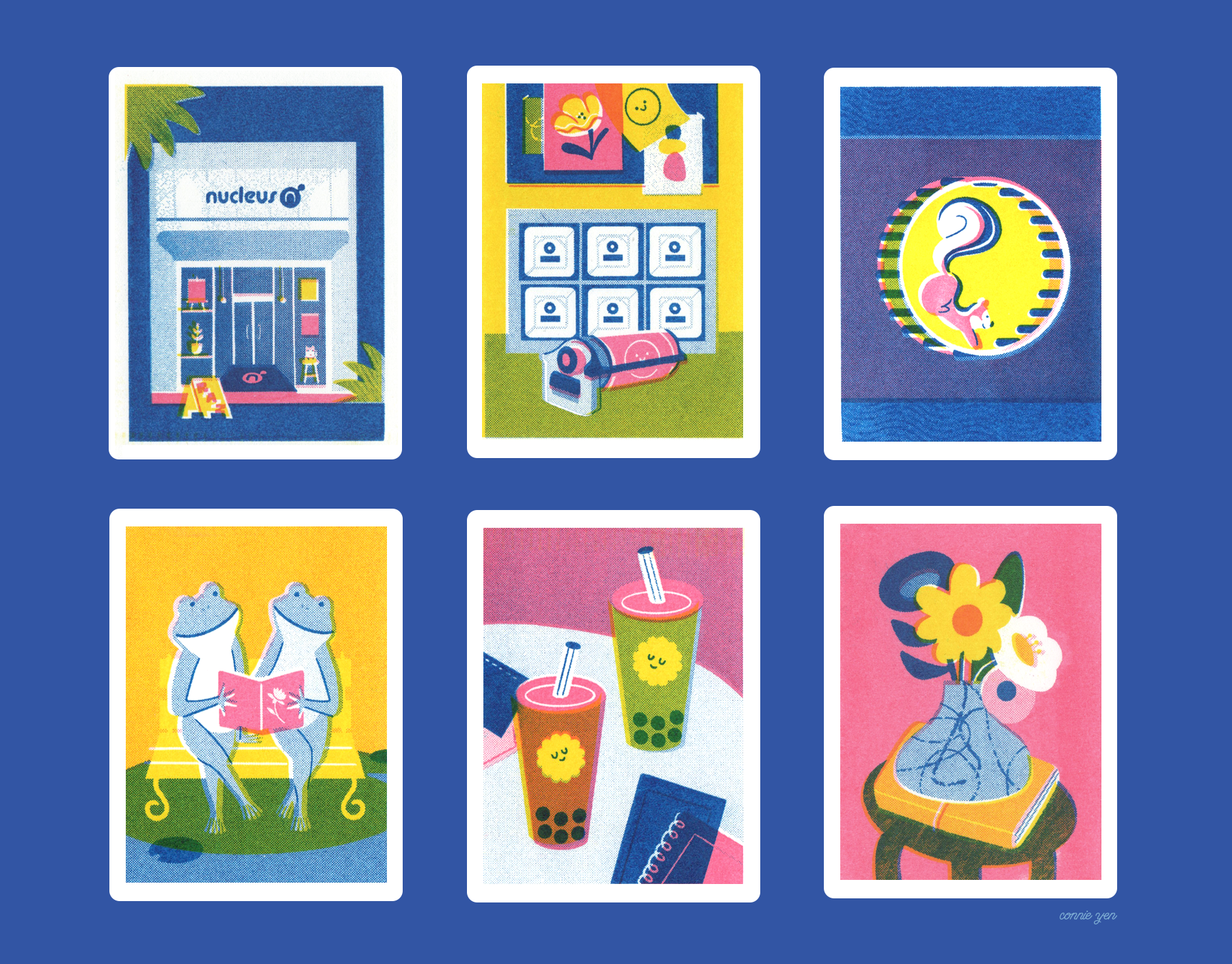 "A Day in the Life" • 3-Color Risograph • 2.5 x 3.5"