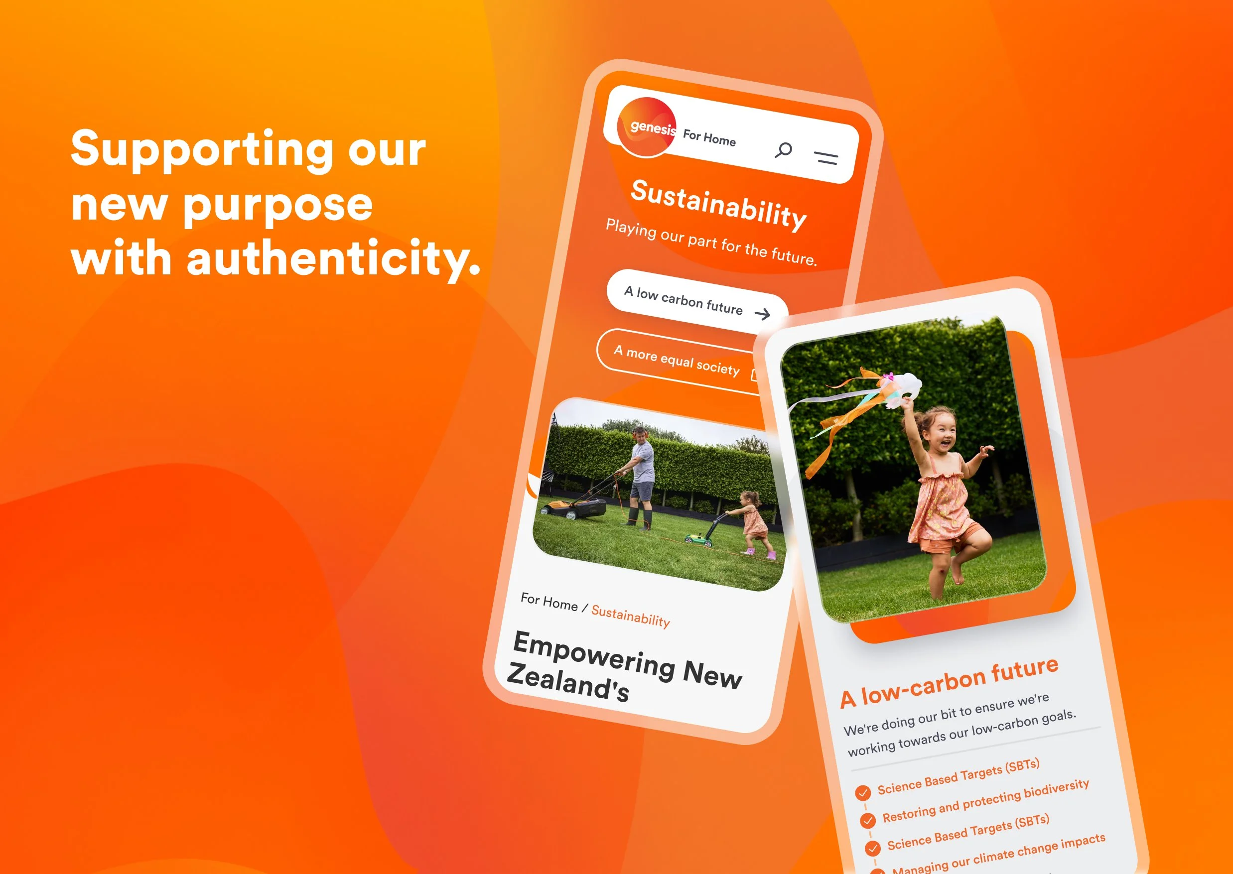 Genesis Energy new website with components built around storytelling.