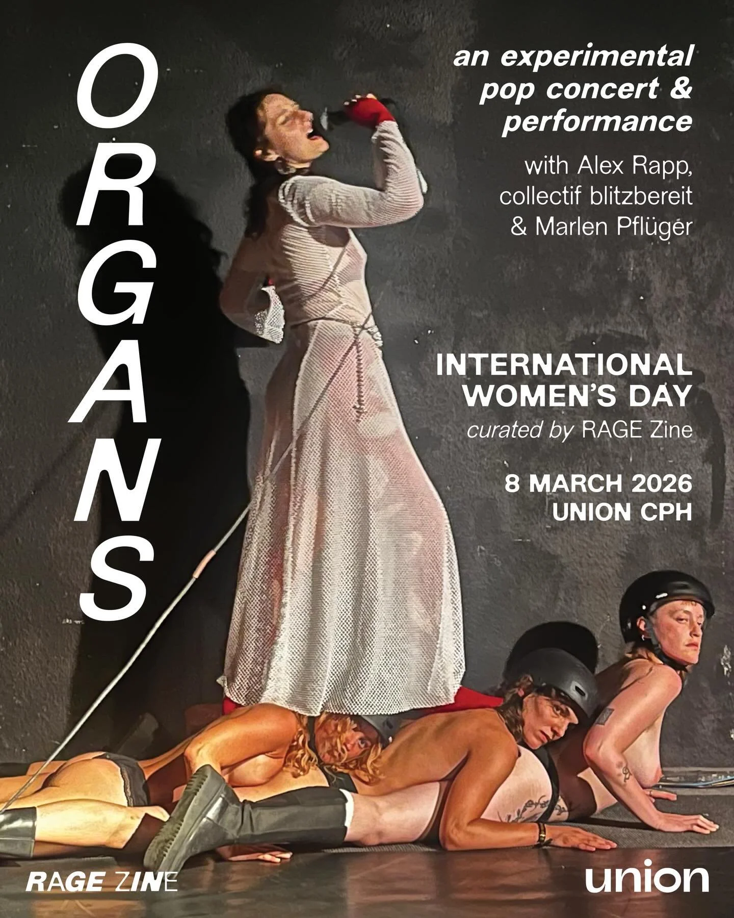 Don&rsquo;t miss a very special concert &amp; performance of ORGANS at our International Women&rsquo;s Day celebration at @unionkbh on 8 March from 16-20:30 ❤️&zwj;🔥❤️&zwj;🔥❤️&zwj;🔥

Join us to experience @thats_arapp @blitz_bereit &amp; @mrln.pfl