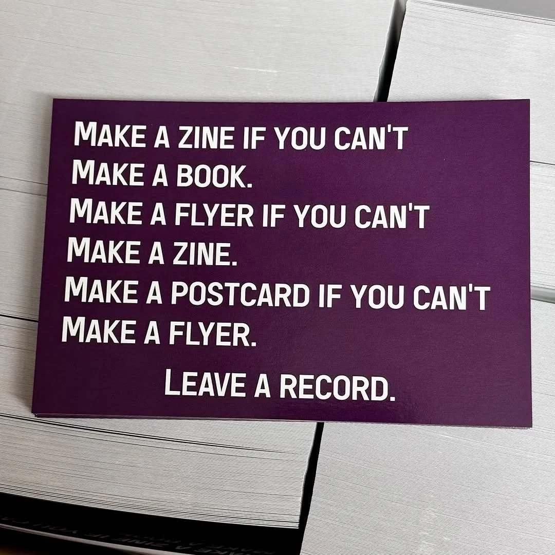 a zine is a revolution | from @publiccollectorslibrary &ldquo;New Public Collectors postcard!
The text is extracted from something I posted on Bluesky (marc-fischer.bsky.social) about 6 months ago. The design came to me in a dream (or night of bad sl