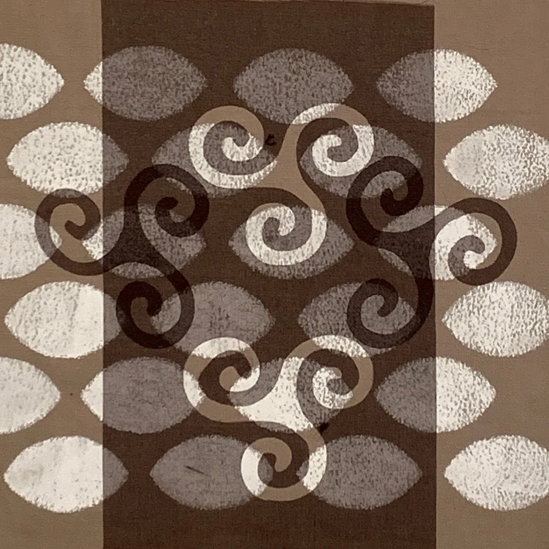 Monoprinted cotton with silk overlay. 8"x10"