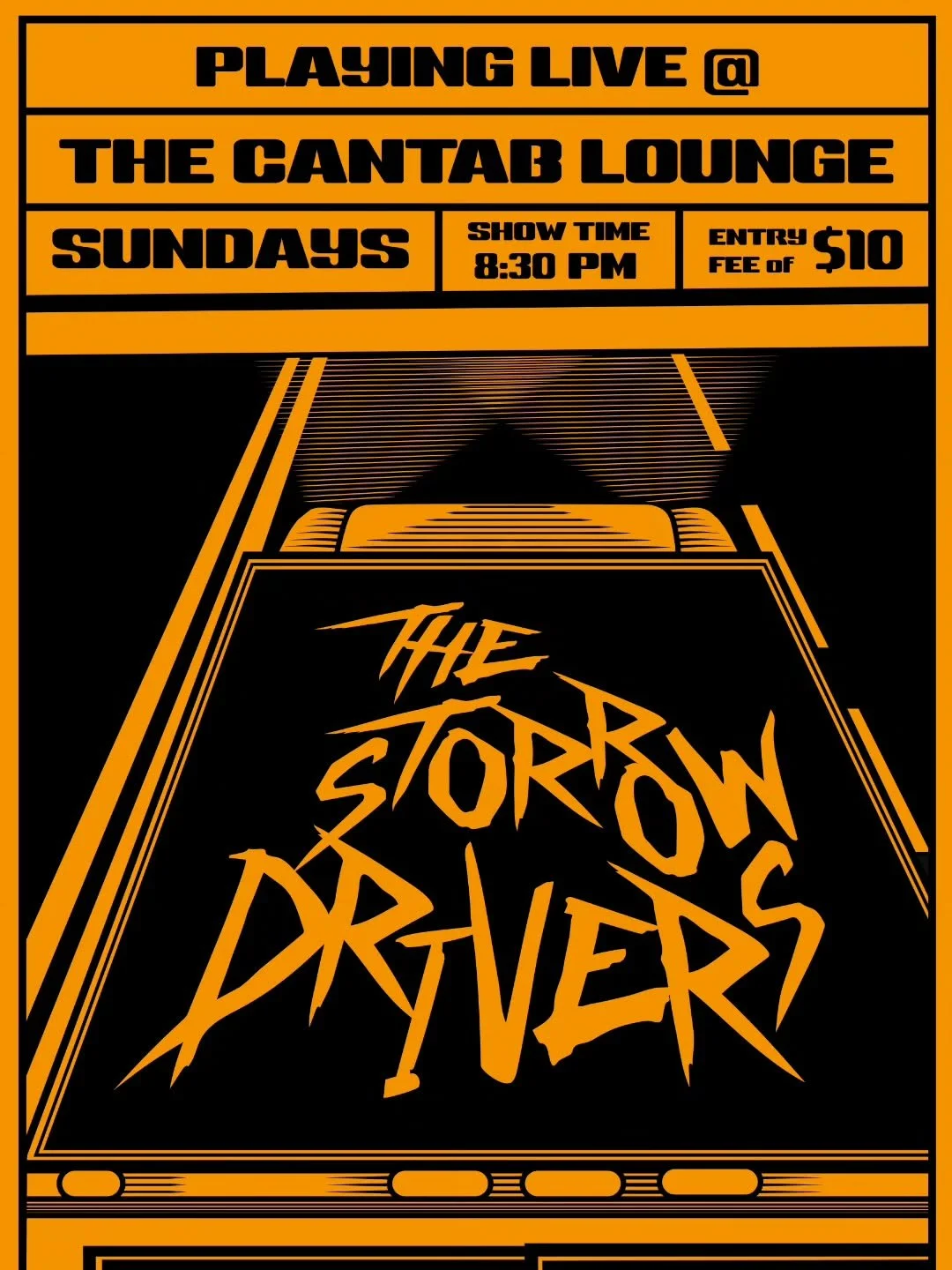 I&rsquo;M ON THE HIGHWAY&hellip;&hellip;..TO STORROW DRIVE 🚛🛣️🚧

Now of course, we couldn&rsquo;t just stop at making a lettermark and trademark logo, because how can a band further promote where they play without band posters?!?! 😎🤘

Here is 1 