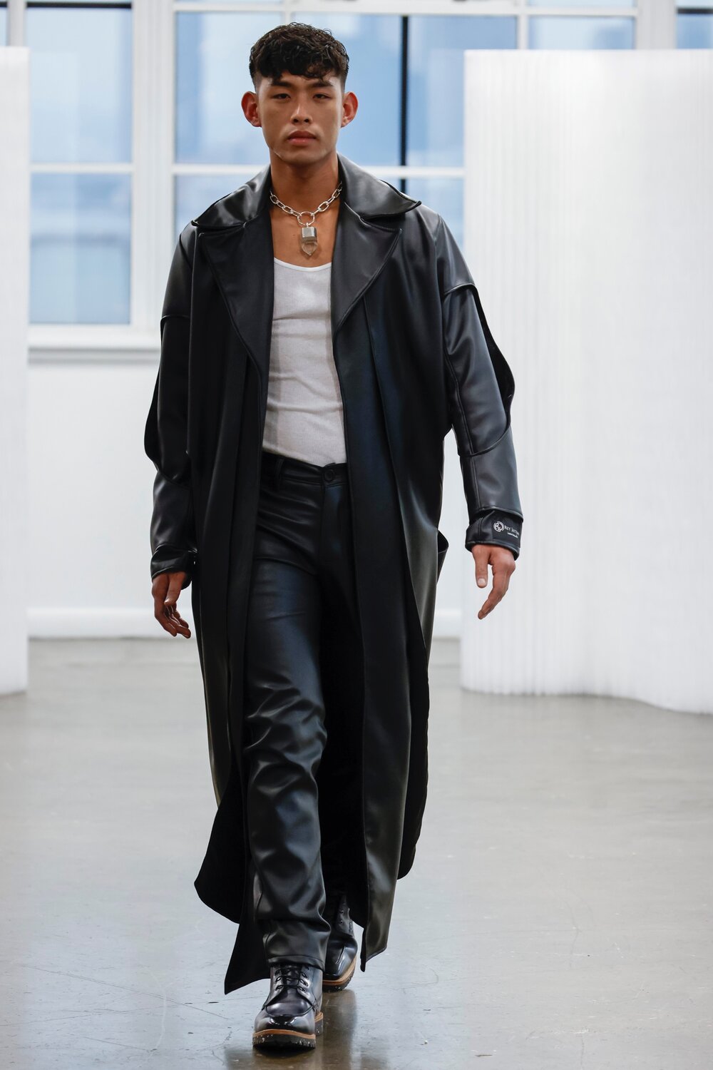 Experiment 10: Vinyl Leather Trench coat — Rey Jaiteh Experiment 10: Vinyl Leather Trench coat — Rey Jaiteh
