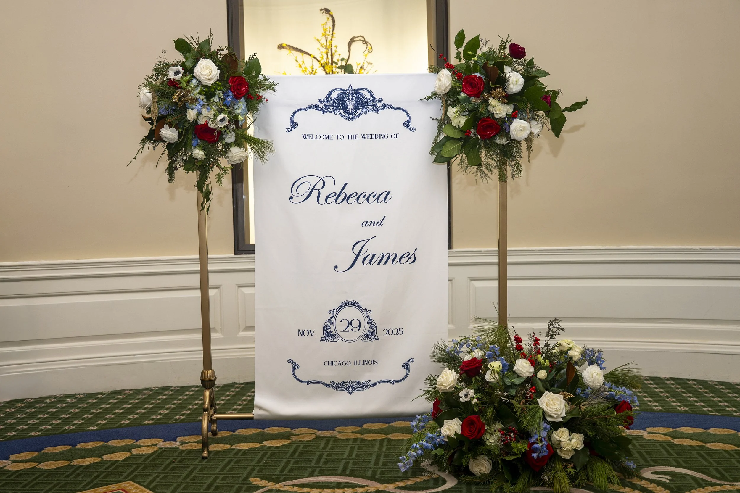 welcome sign flowers