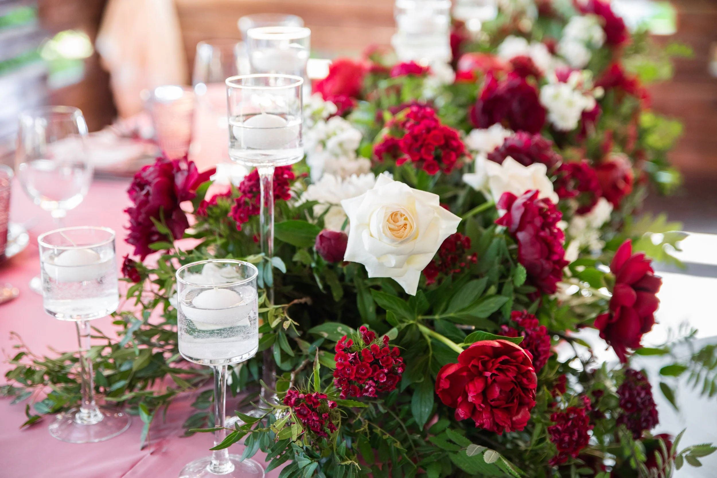 candle and flowers