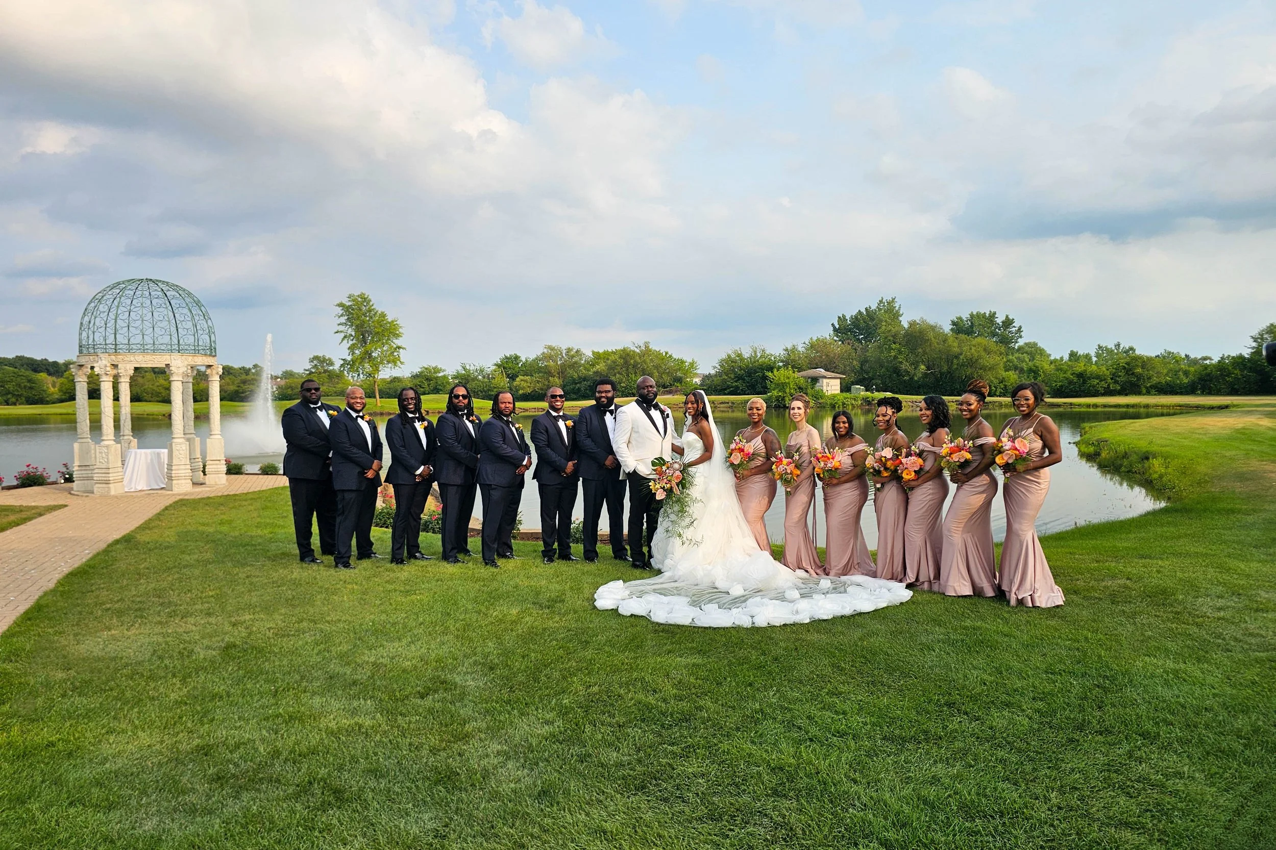 tropical bridal party flowers
