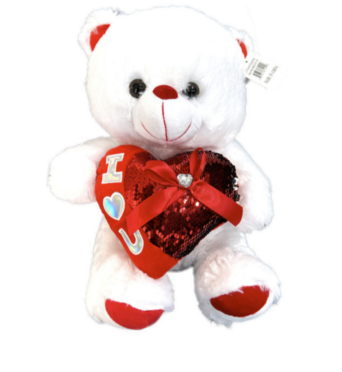 Sequin Heart I Love You Teddy Bear