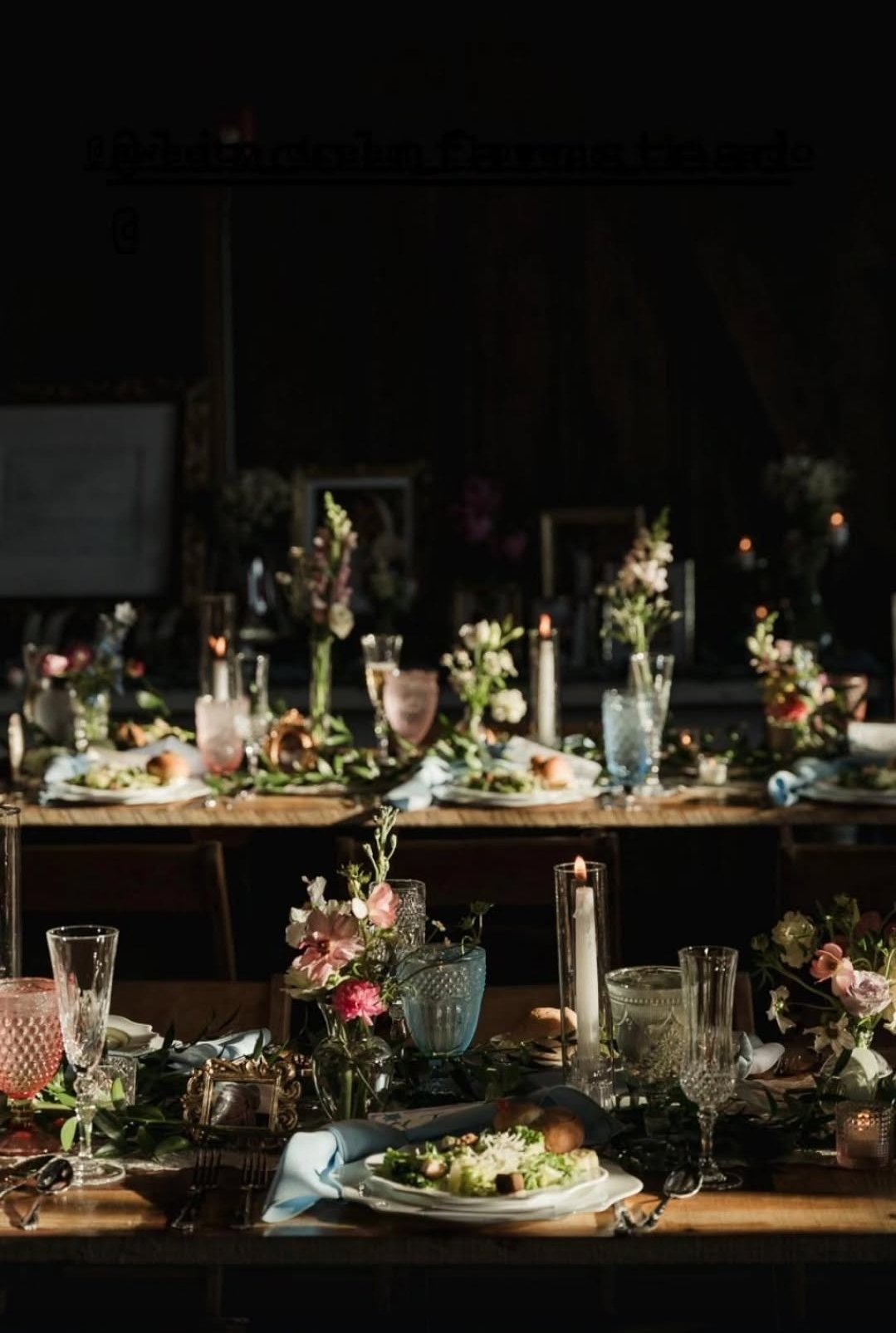bud vases with candles