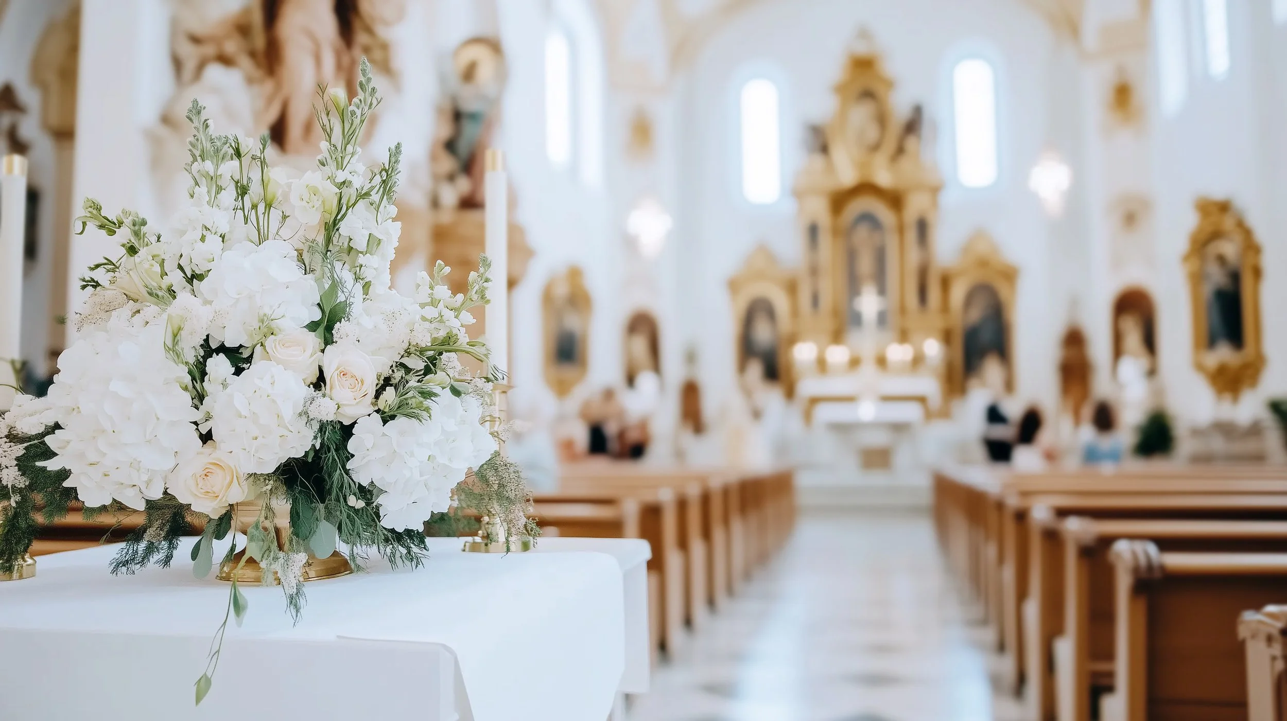Church wedding flowers