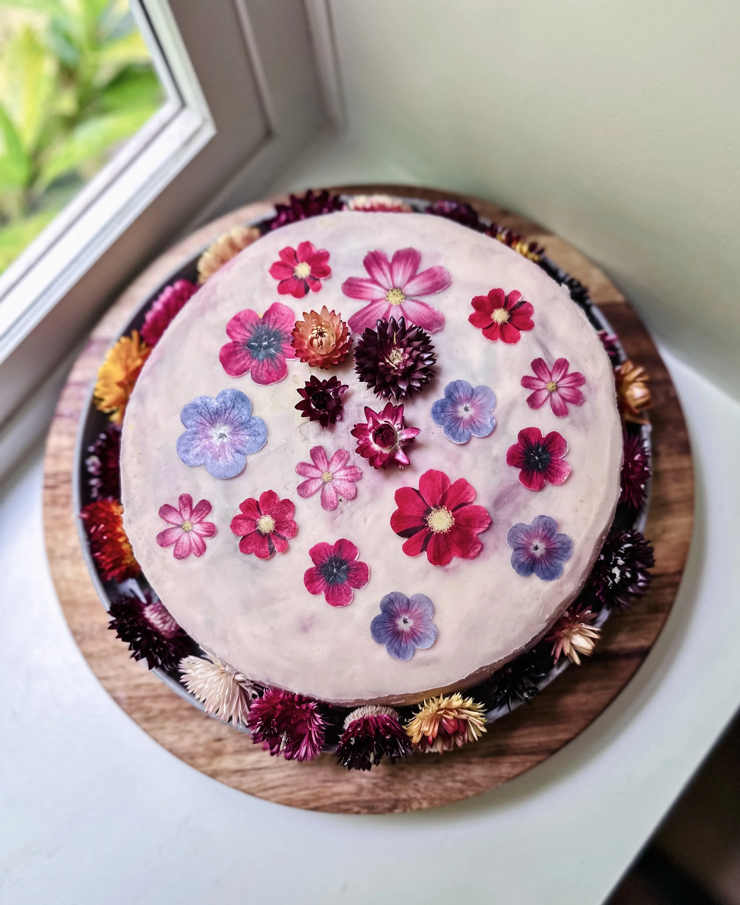 Classic Floral Cake with Soft Pink Buttercream