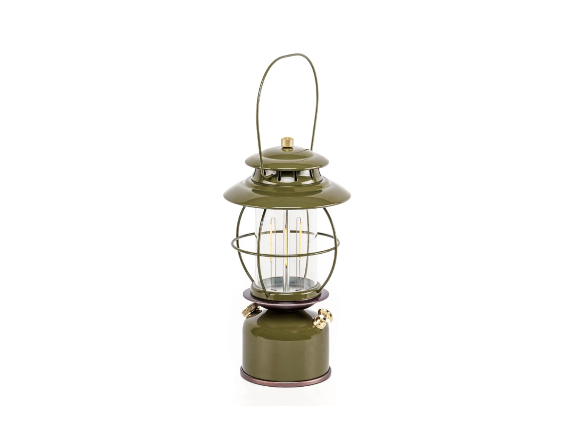 Bamwuan Vintage LED Camping Lantern in Army Green