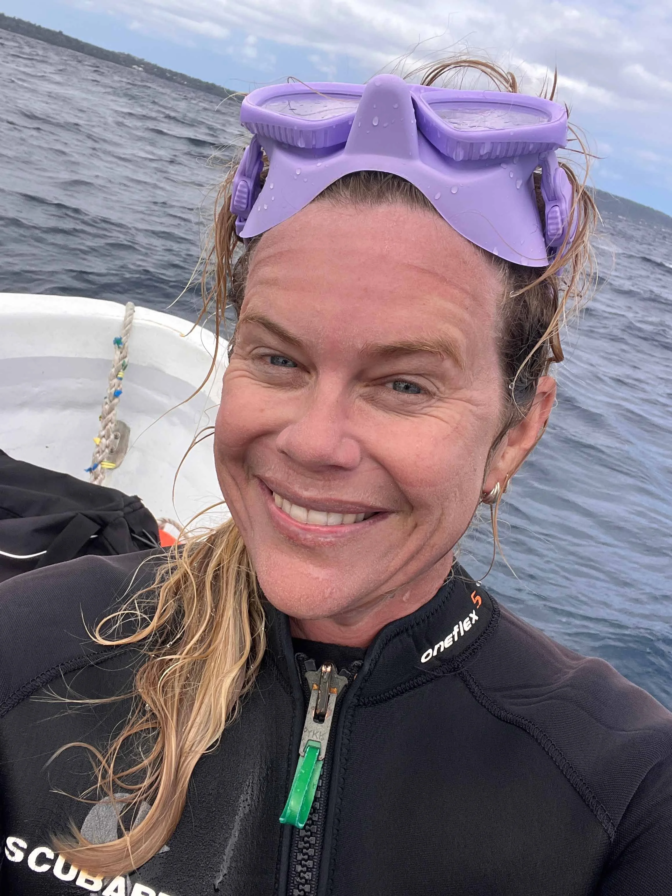 Tara Cooney happy post-dive