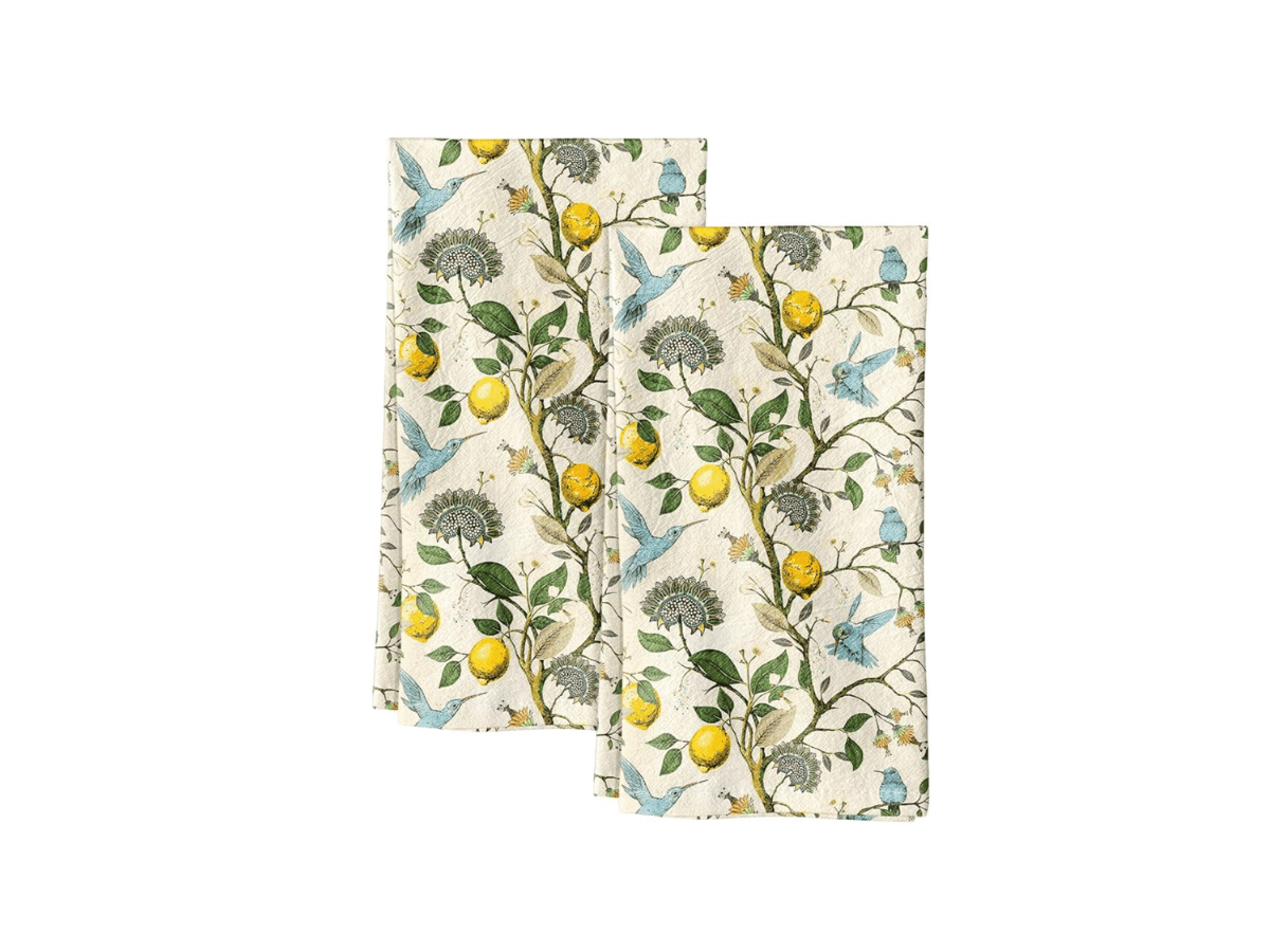 Miss Adola Cotton Tea Towels bird and lemon set