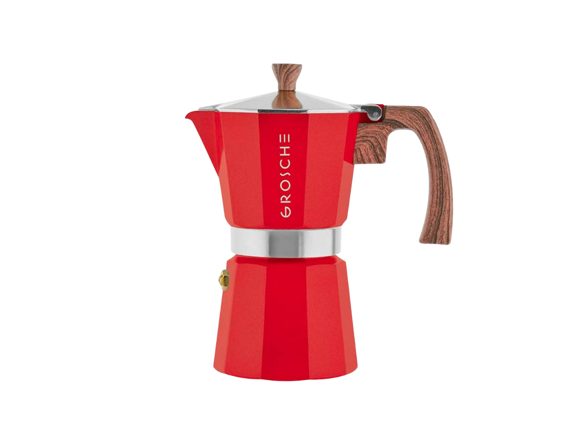 GROSCHE Milano Stovetop Espresso Maker in red