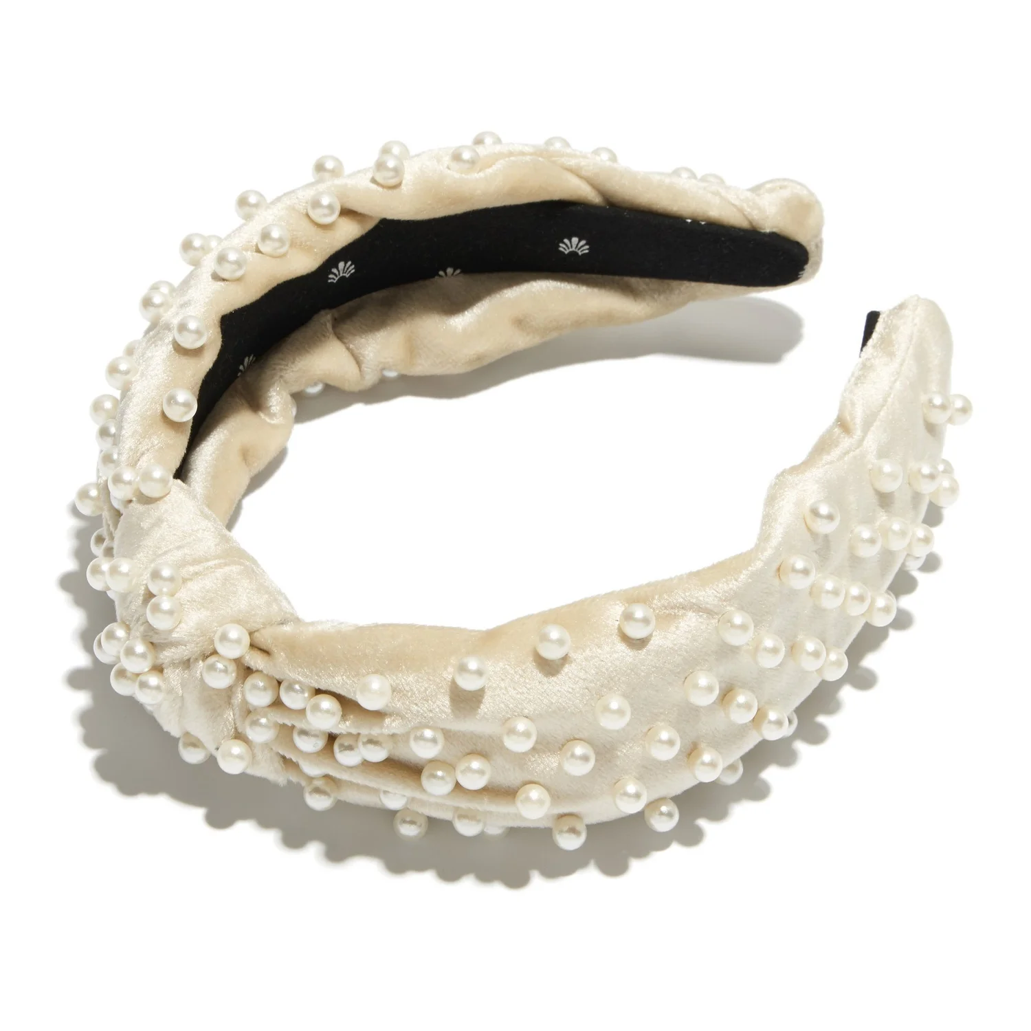 Lele Sadoughi Ivory pearl velvet headband — Storey - Virtual  display picture 1