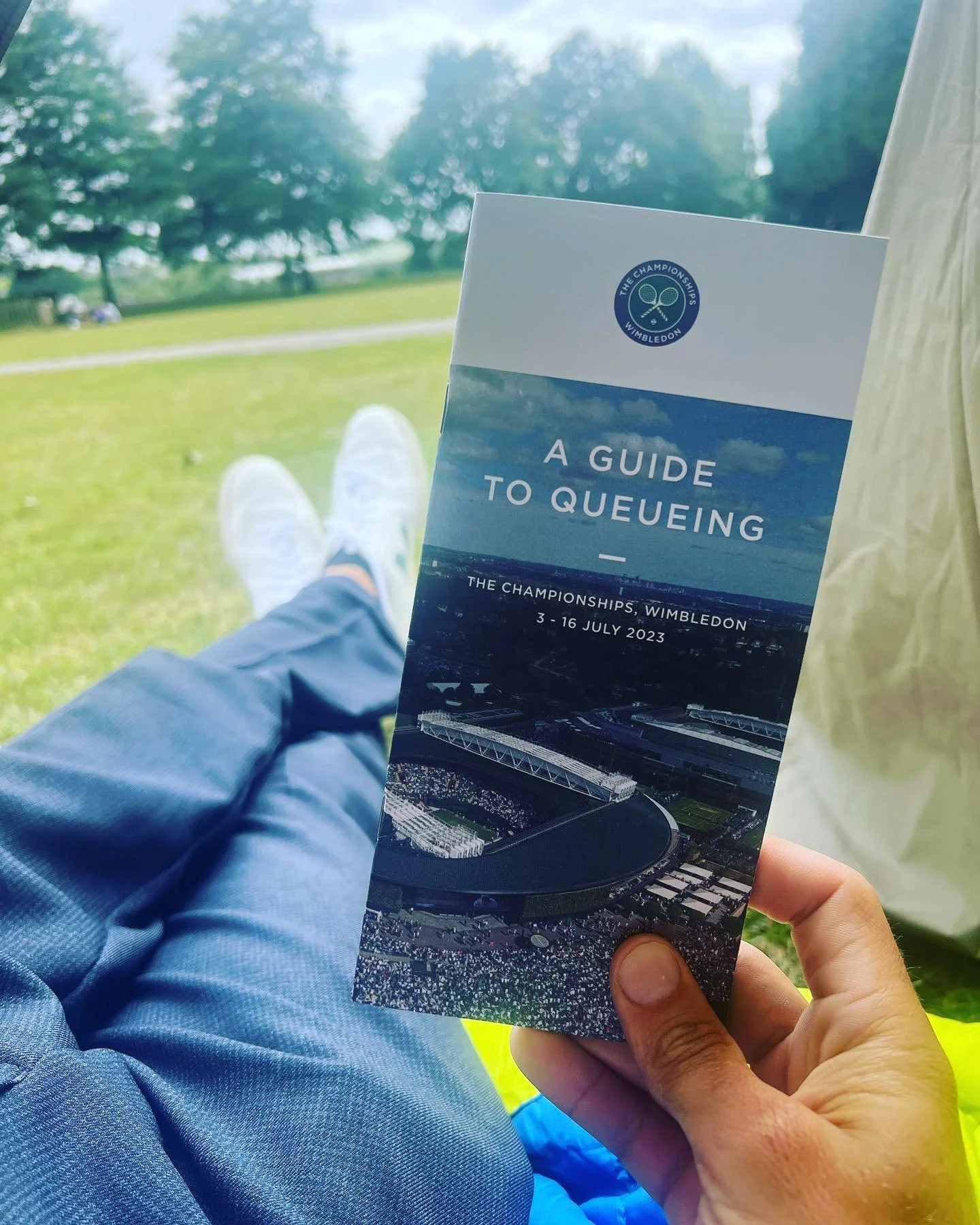 The Wimbledon Queue: 2023

Getting to the queue line by 5am on the Sunday got us to 111 in the line.

After camping overnight (while being afforded some leeway to leave to get food etc) we were able to get row c seats for centre court.

The queuing s