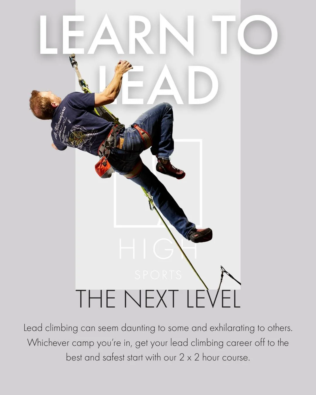 We have new Learn to Lead dates available! 

Want to push your climbing further in this New Year? Learning to lead climb is a great next step. 

The next Learn to Lead course will run on the 13th and 20th of January at 19:00. Make sure to book soon a
