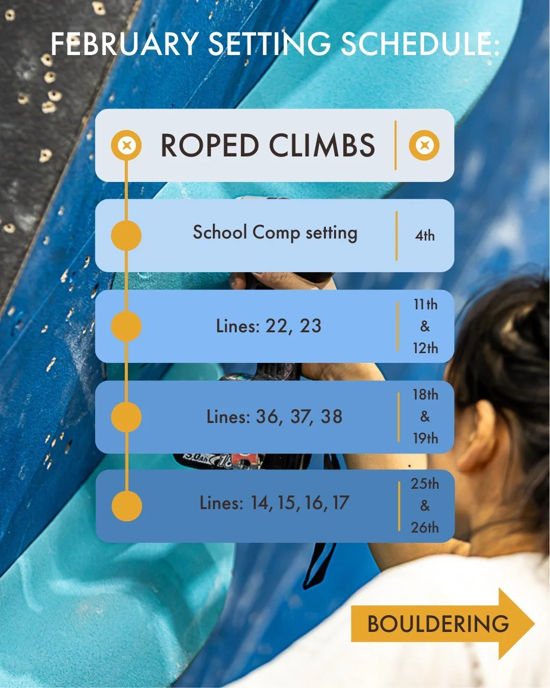 🔩 February's setting schedule 🔩