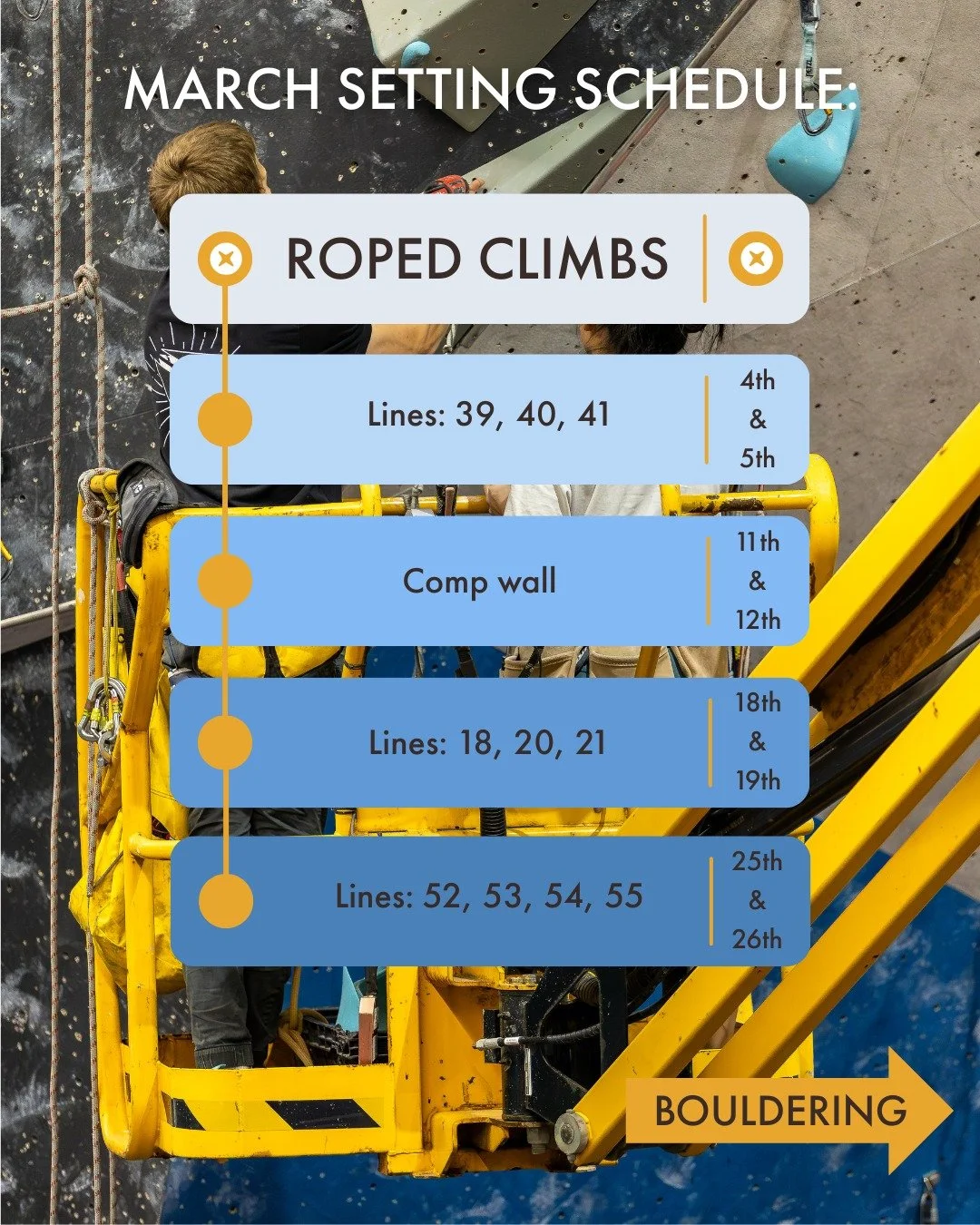 The Setting Schedule for March is here! Be ready for some great climbing 💪