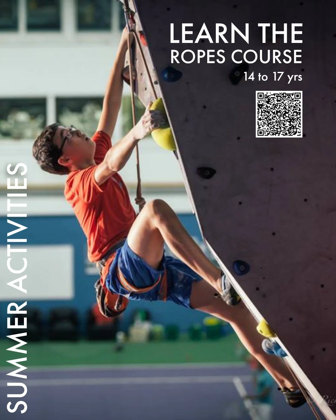 SUMMER ACTIVITIES! We have so much to choose from this summer. The perfect time to have fun, learn a new skill or experience climbing for the first time. 

Learn The Ropes Course - 14 to 17 years
Intro To Bouldering - 14 to 17 years
Summer Day Camp -