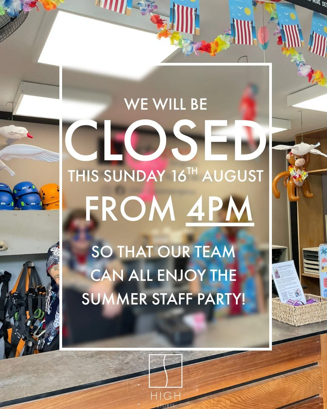 We&rsquo;ll be closing a couple of hours earlier than usual this Sunday 16th August, at 4pm, so our team can enjoy our summer staff party! 

We&rsquo;ll be open as usual the following day. 

Thanks for your understanding while our wonderful team enjo