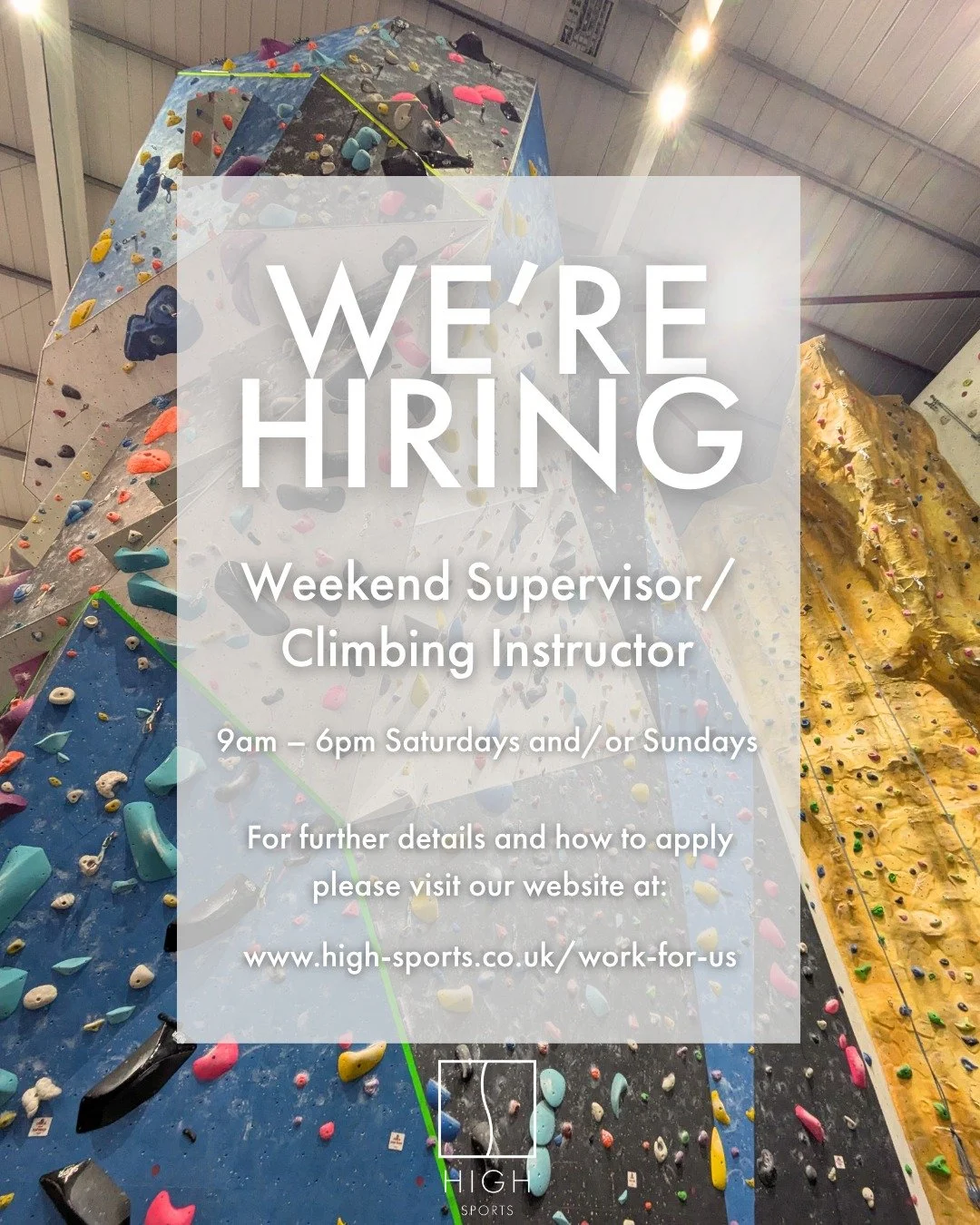 📢 Job Vacancy 📢 We're looking for a weekend climbing instructor/supervisor to join our team! 

This is a weekend role that involves both delivery of high-quality instructed sessions alongside assisting the team in reception to provide the best poss