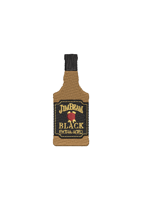 Black Label Bourbon Bottle Embroidery File - Download