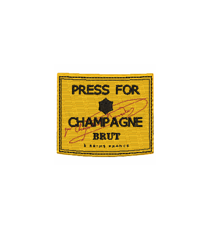 Press for Champagne Embroidery File - Download