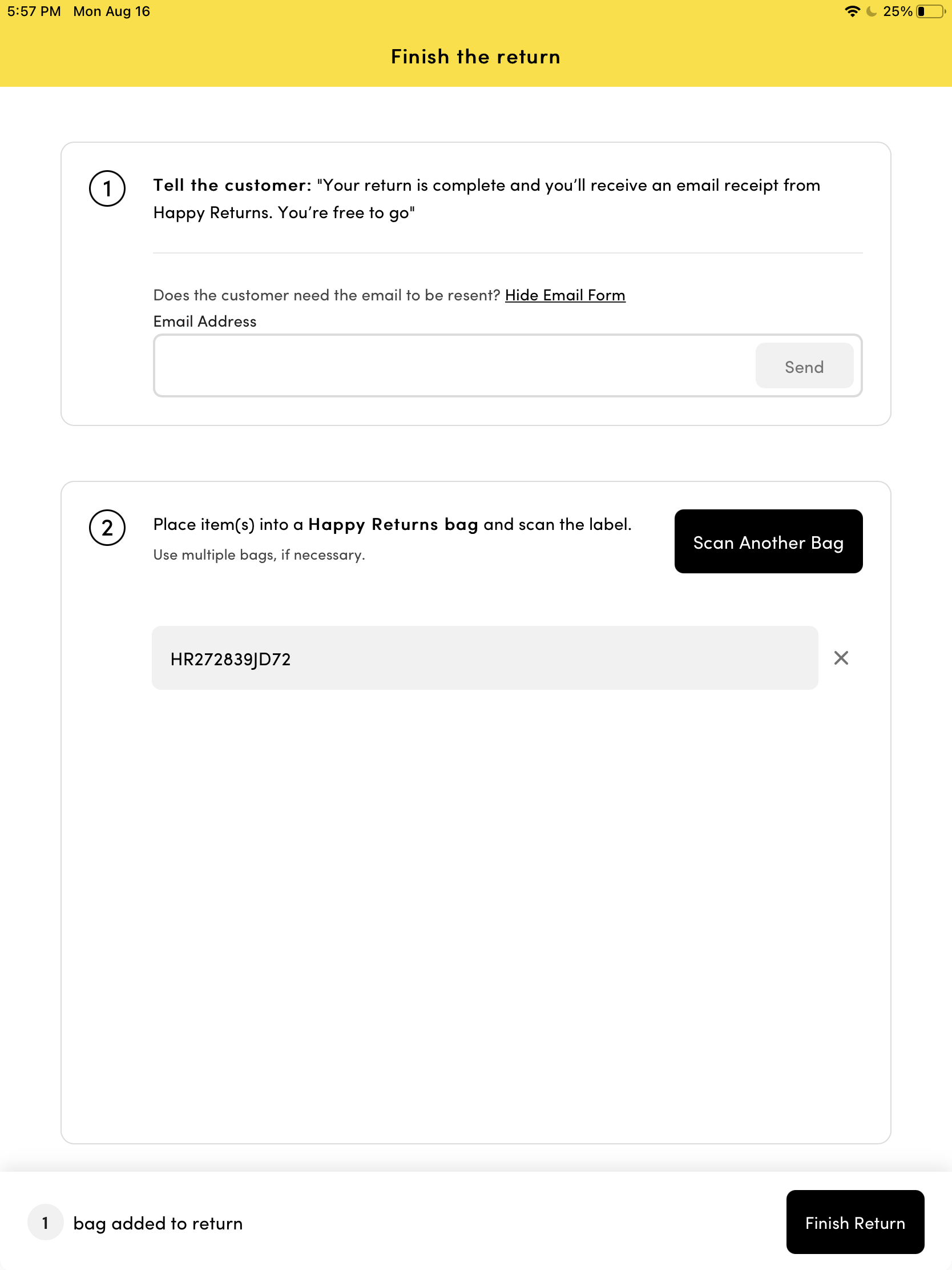 In store Express Return — Retailer Support Site