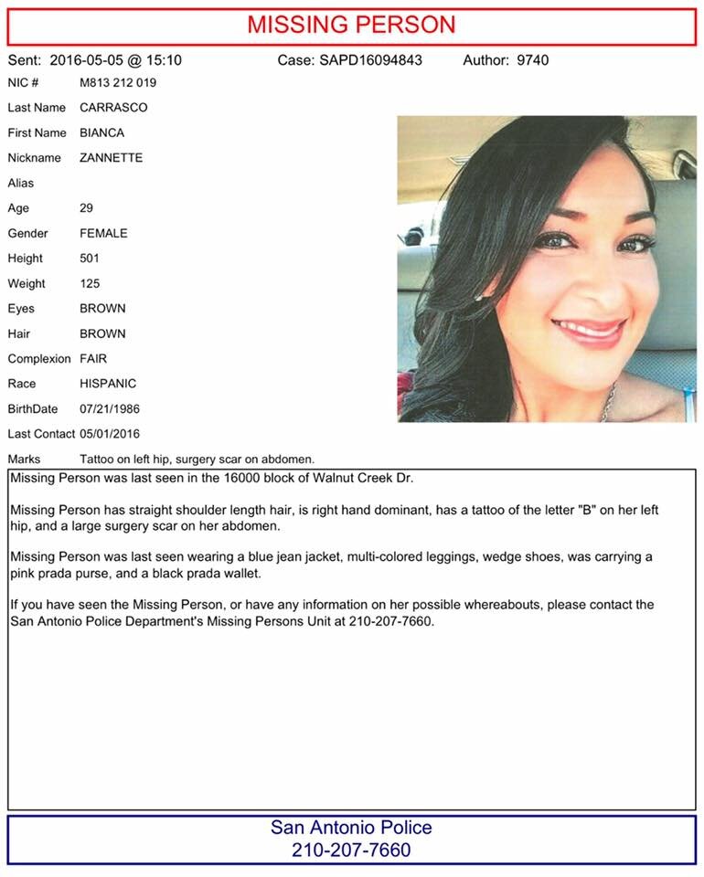 Bianca Carrasco Missing Poster