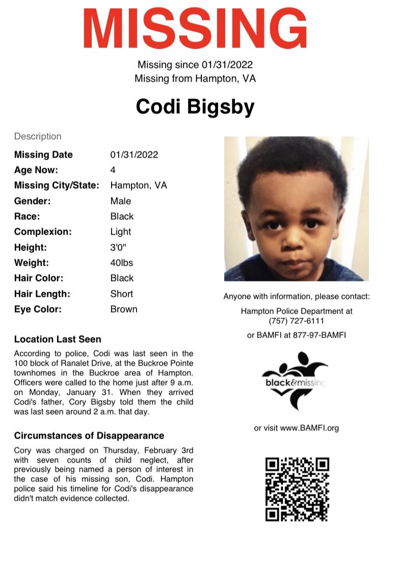Codi Bigsby missing poster