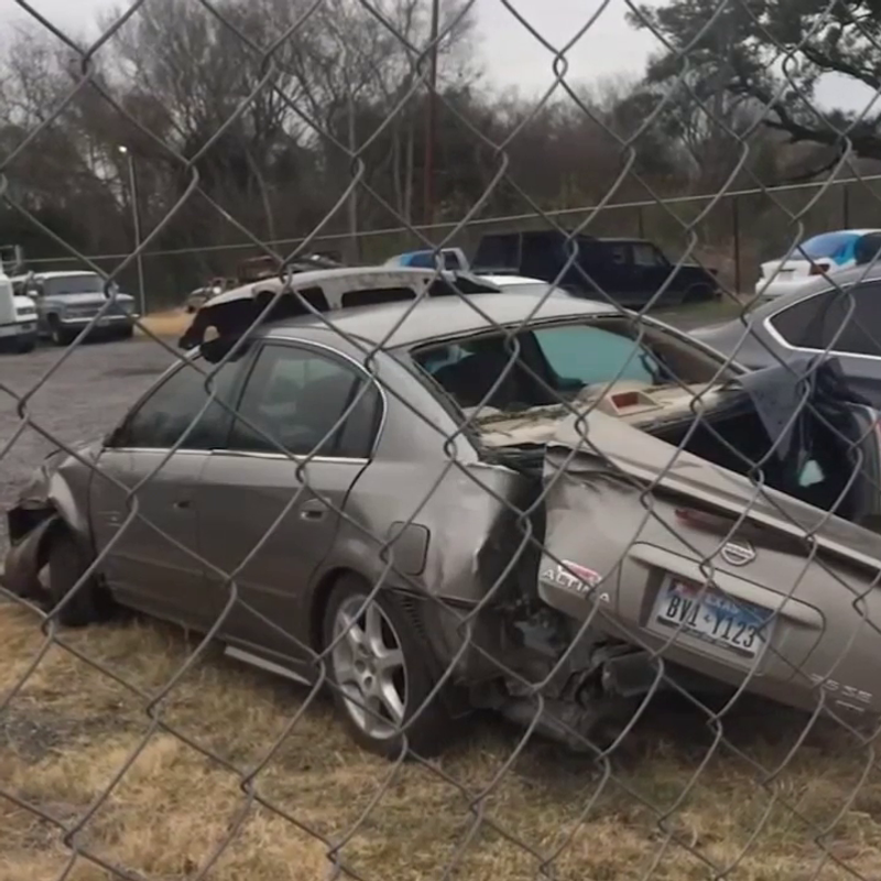 Jason Landry's crashed car