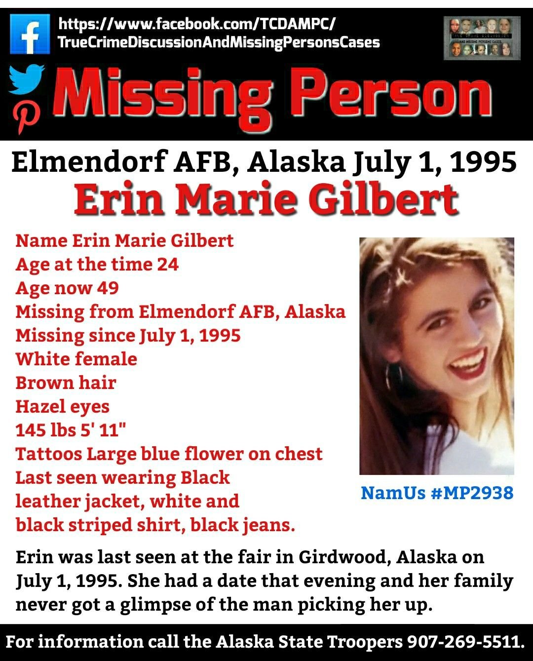 Erin Marie Gilbert missing poster