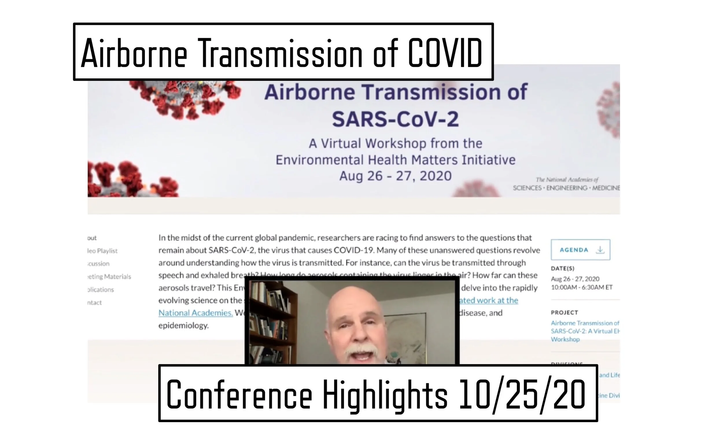 Airborne Transmission of COVID - Conference Highlights, October 25, 2020