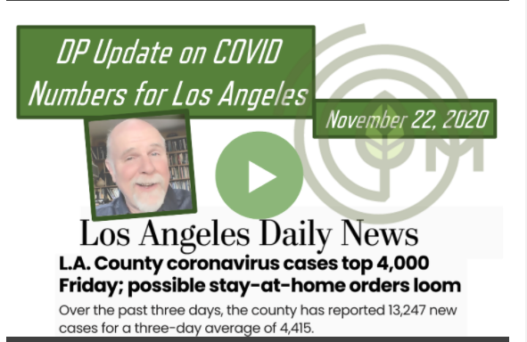 Dr. Paul Update on COVID-19 Numbers for LA County, November 22, 2020