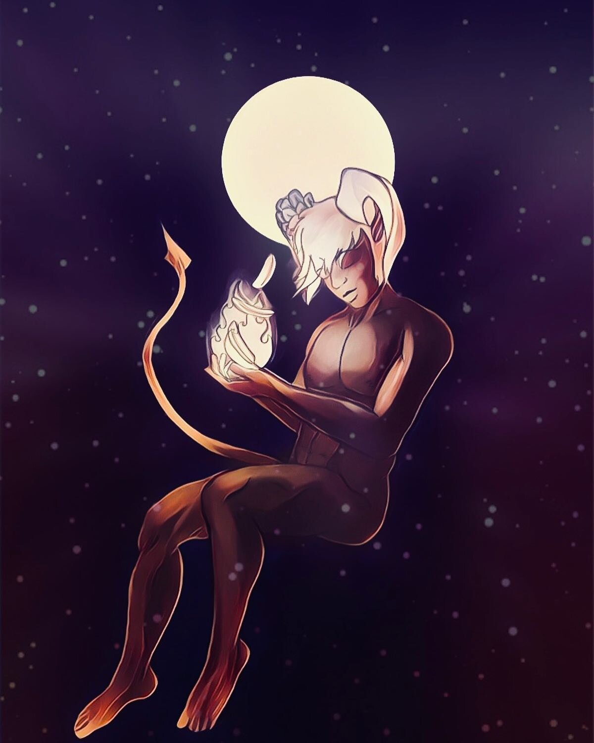 Okay, not gonna lie, I LOVE how this piece turned out. 

It features the Charity, a #tiefling from @helpfulgoat gaming&rsquo;s Goats&amp;Dragons the Fates of Ryn campaign.

Also, this is the first time I&rsquo;ve done a full body drawing like&hellip;