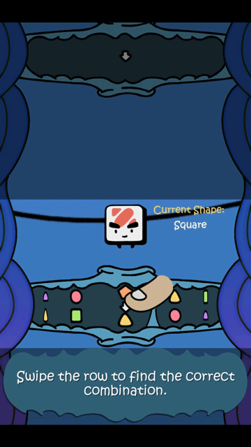 Row swiping horizontally in tutorial level