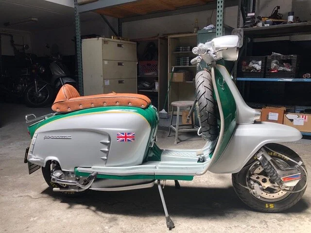 A restored vintage Lambretta