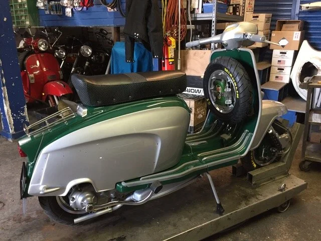 A restored vintage Lambretta