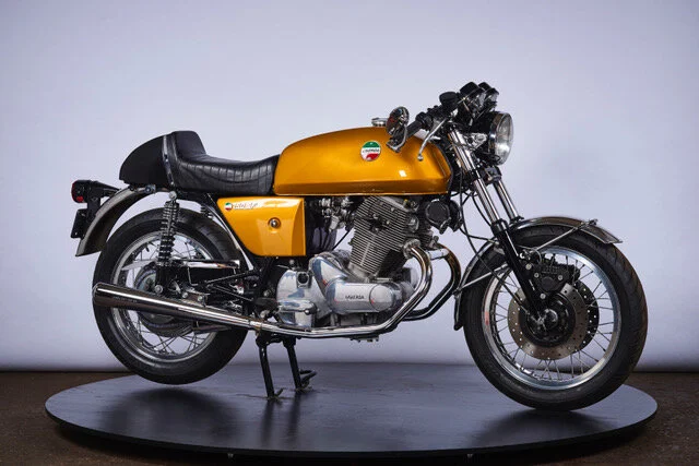 A restored classic motorcycle