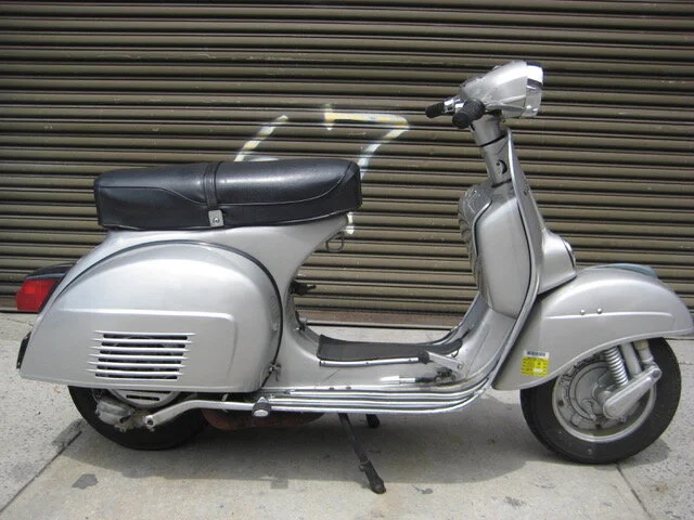 A restored vintage Vespa