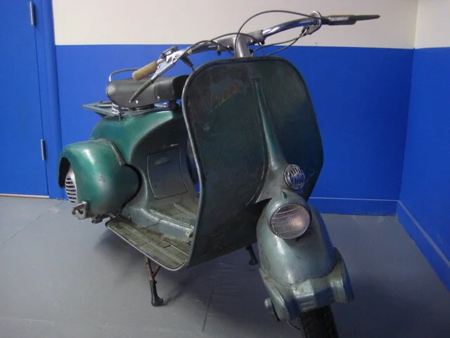 A vintage Vespa before restoration
