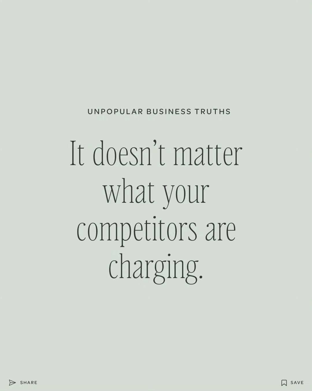 🌶️&nbsp;If you&rsquo;re using the word &ldquo;competition&rdquo;, you&rsquo;re stuck in the wrong mindset. 

&amp;&amp; if the primary goal of your business is making as much money as possible, as quickly as possible&hellip; it&rsquo;s probably not 