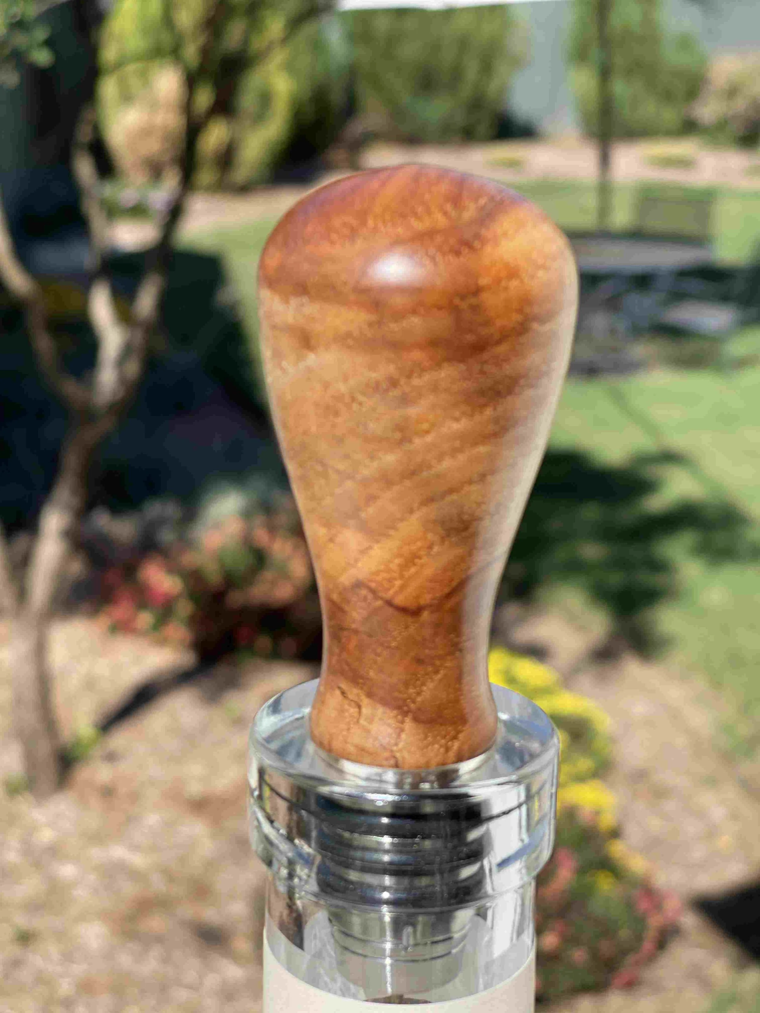 Whiskey topper handcrafted from reclaimed Ambrosia Maple, polished to highlight the natural grain.
