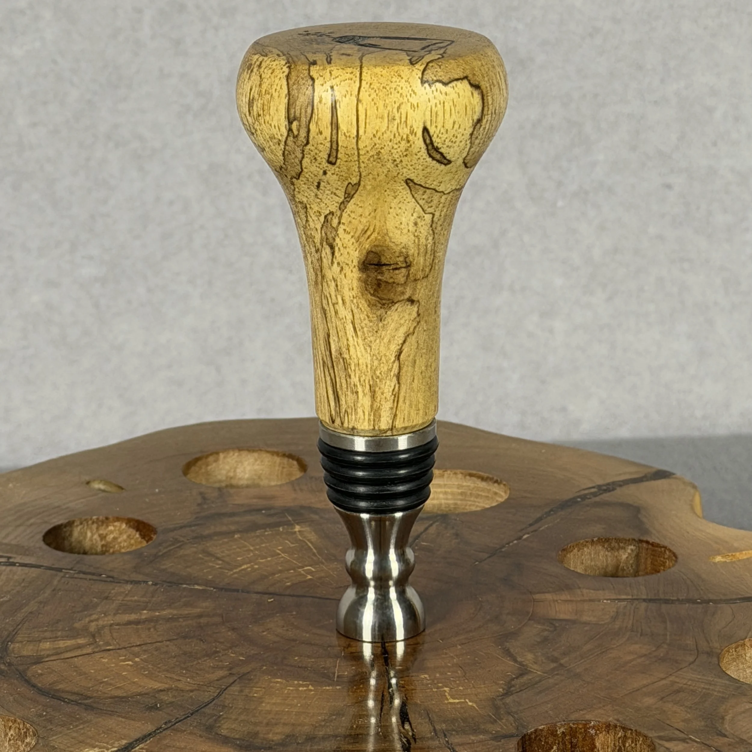 Spalted Pecan Wine Topper