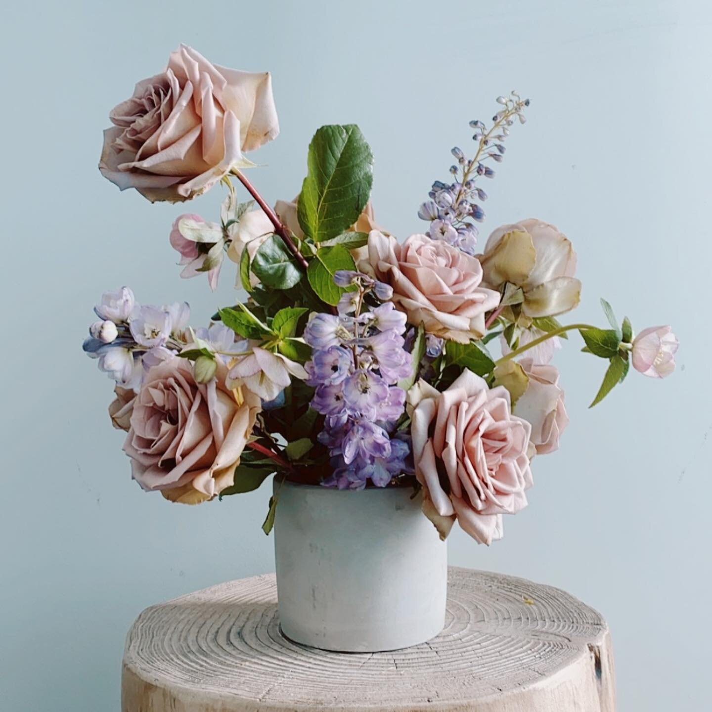 a preview of &ldquo;the saturday collection&rdquo; arrangements. we&rsquo;ll call this one dusty rose garden inspired.
