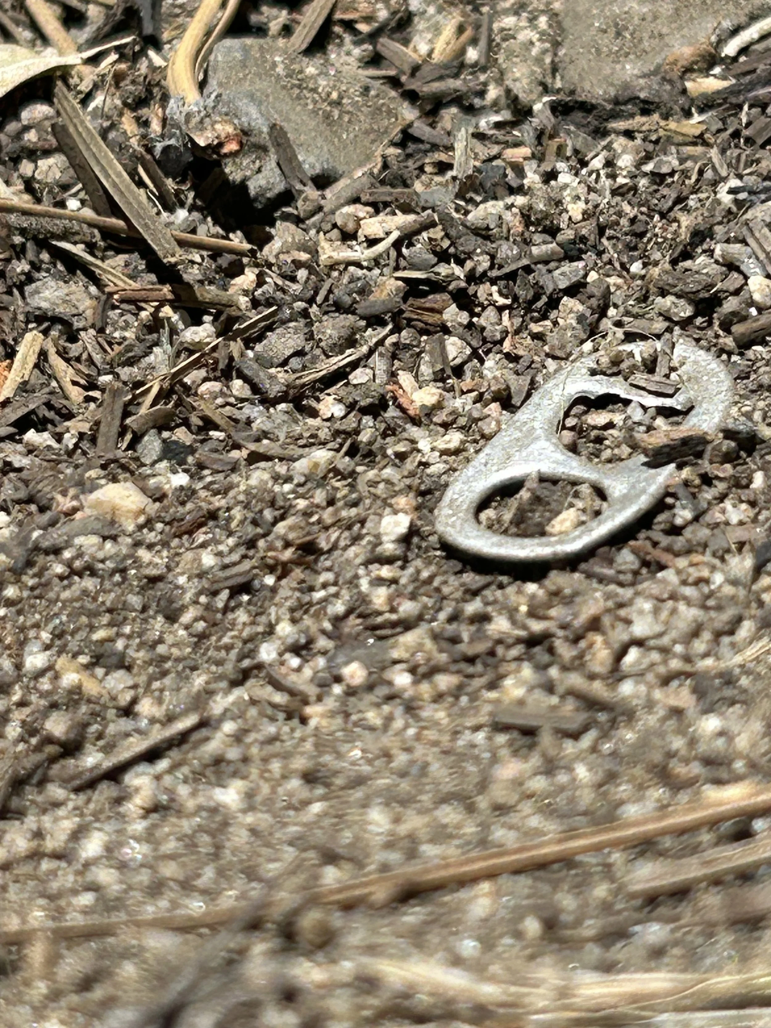 A can cap on dirt.