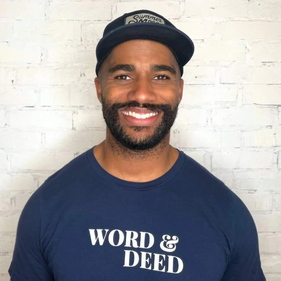 Man in WORD & DEED shirt - midnight navy
