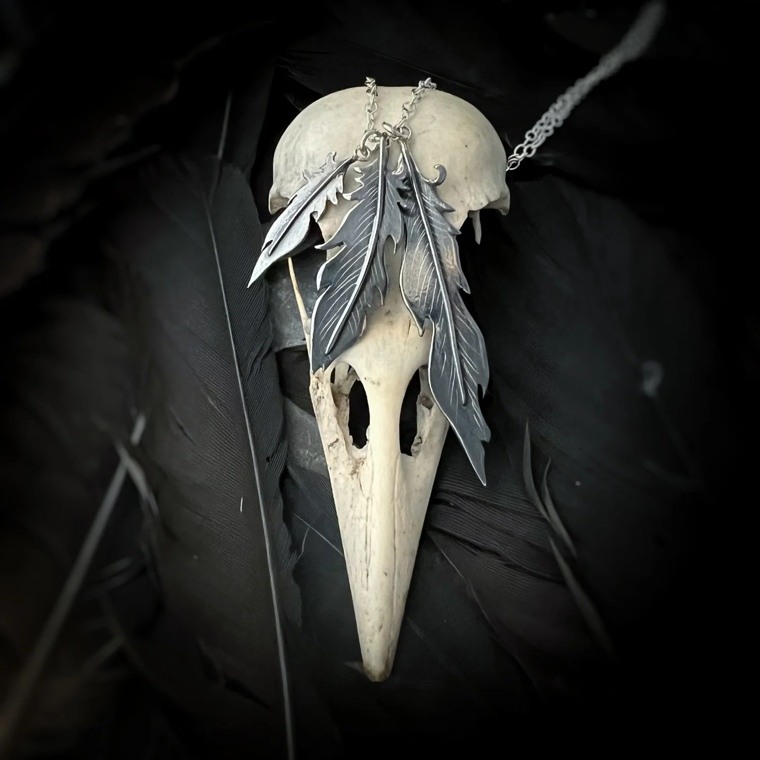 Wìyaka - The three raven feathers, necklace — A Wolf and I Jewellery